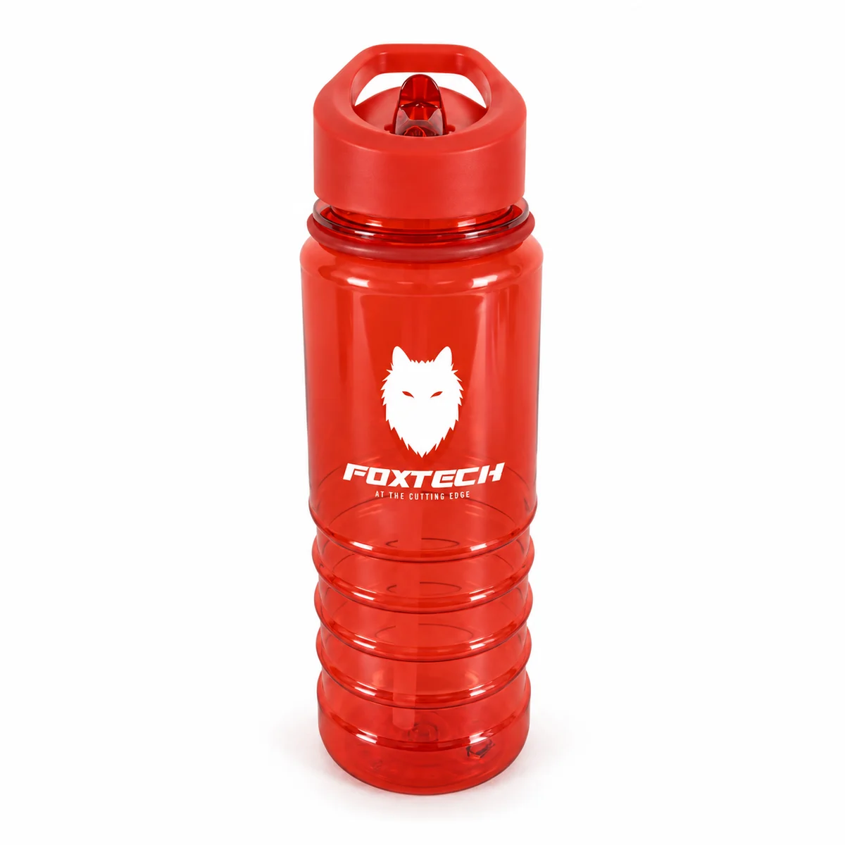 Red Evander 725ml sports bottle with example branding