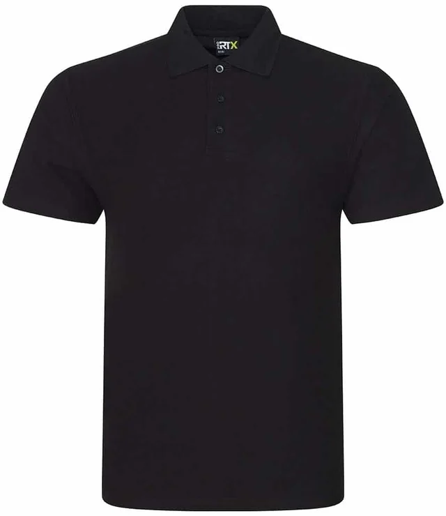 Black polo shirt for team branding