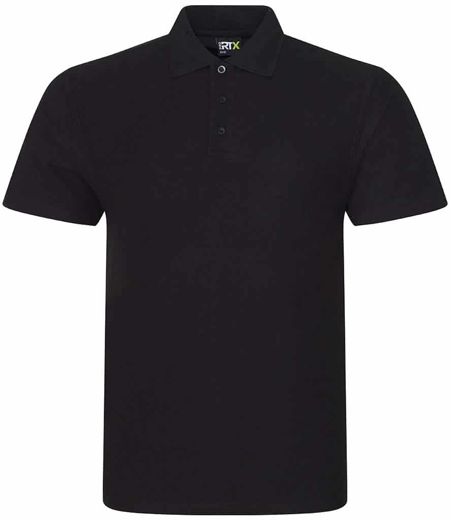 Black polo shirt for team branding