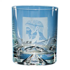 The simple contemporary design of the whisky tumbler lends itself to make an ideal display item.