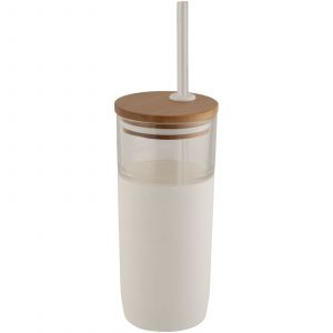 Arlo 600 ml glass tumbler with bamboo lid Engraving