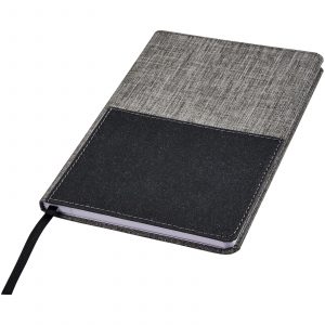 Mera rPET A5 reference notebook with front pocket Debossing