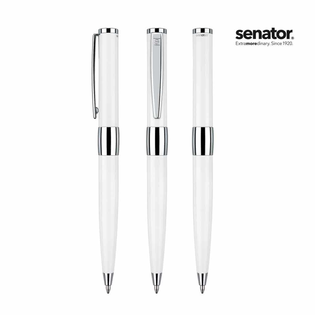Senator Image White Line Metal Ball Pen