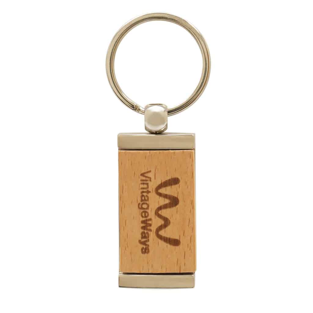 Promotional Bambley Bamboo And Metal Keyring, view 2