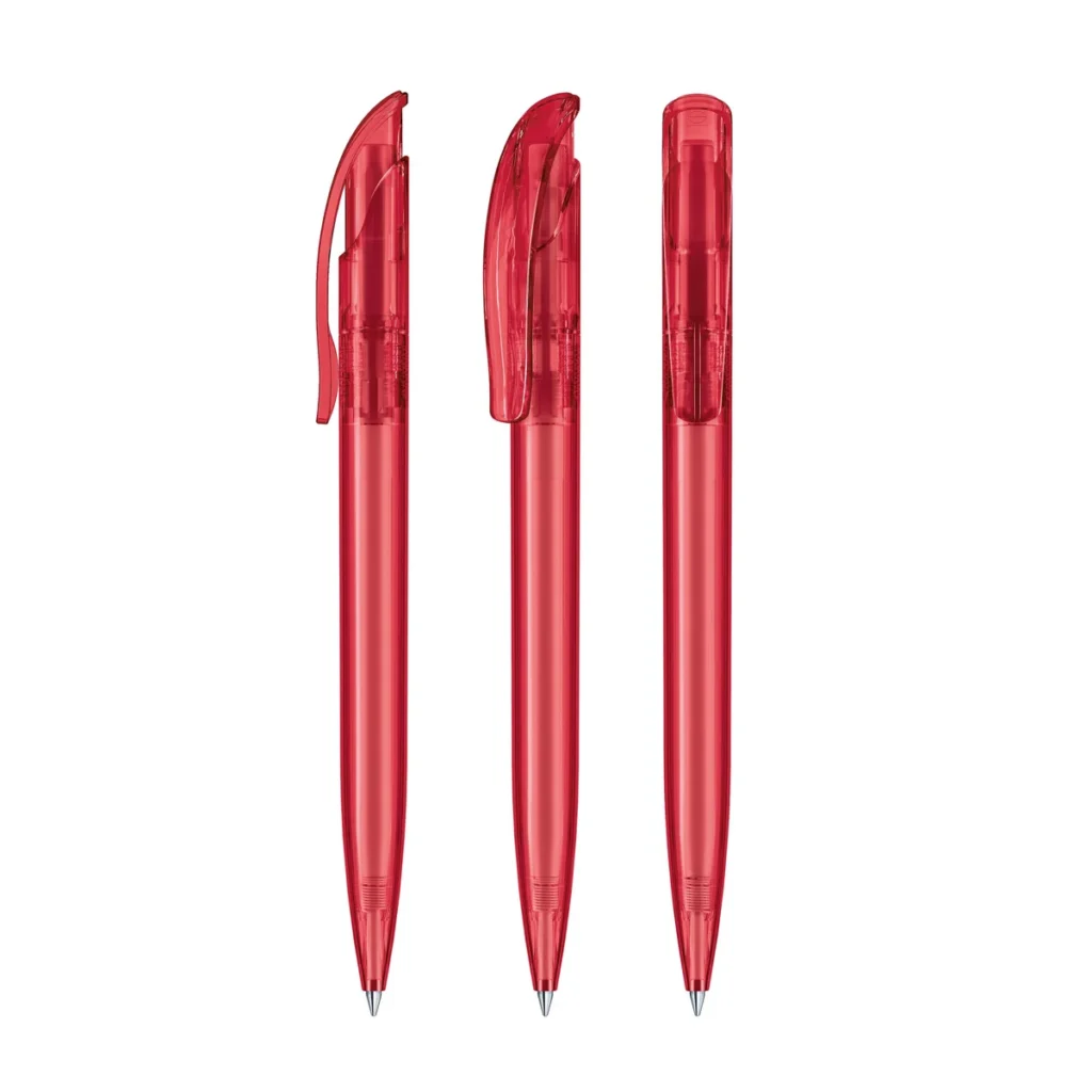 Senator Challenger Clear Plastic Ball Pen in Cherry Red 201