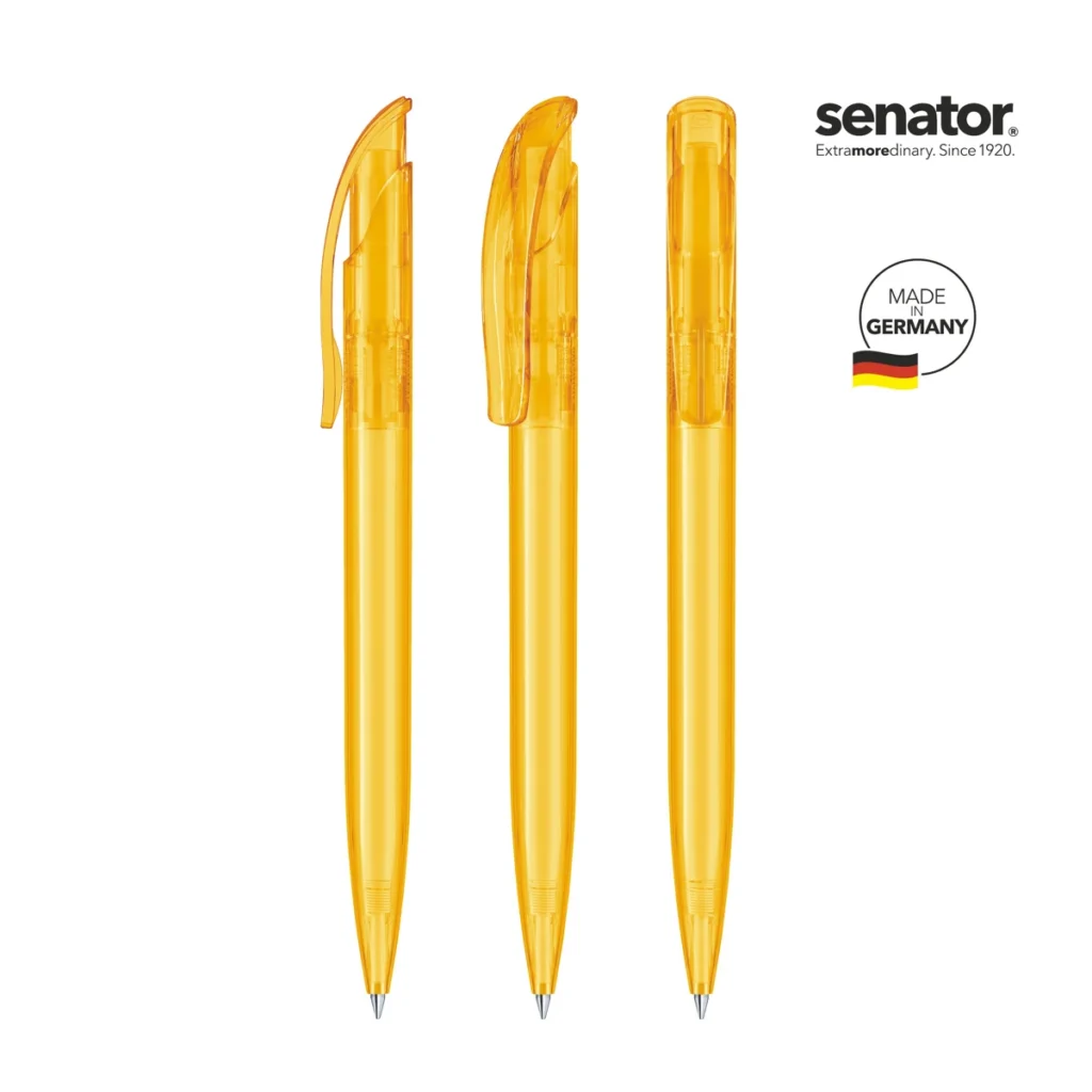Senator Challenger Clear Plastic Ball Pen in Honey Yellow 7408