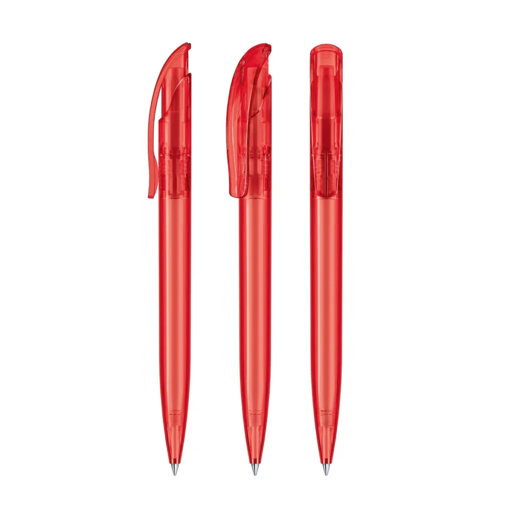 Senator Challenger Clear Plastic Ball Pen in Strawberry Red 186