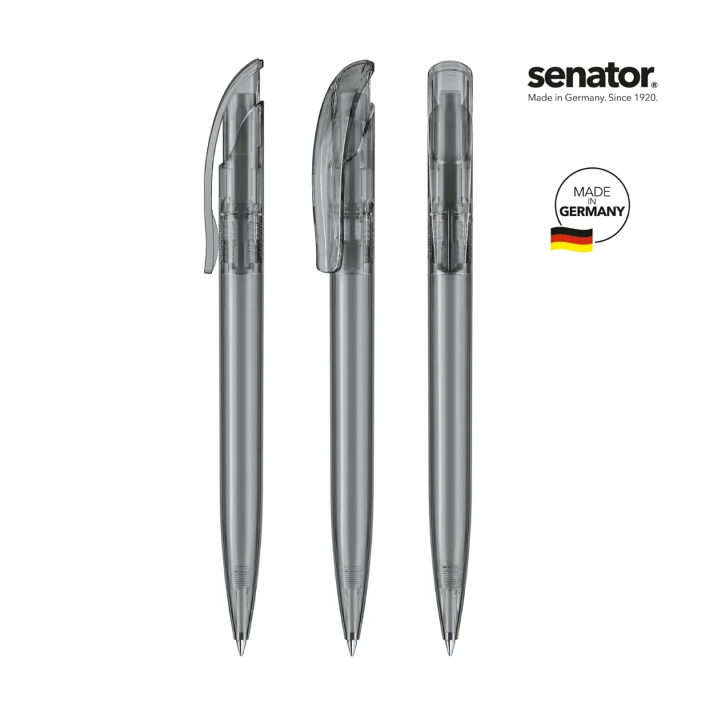 Senator Challenger Clear Plastic Ball Pen in Cool Grey 9