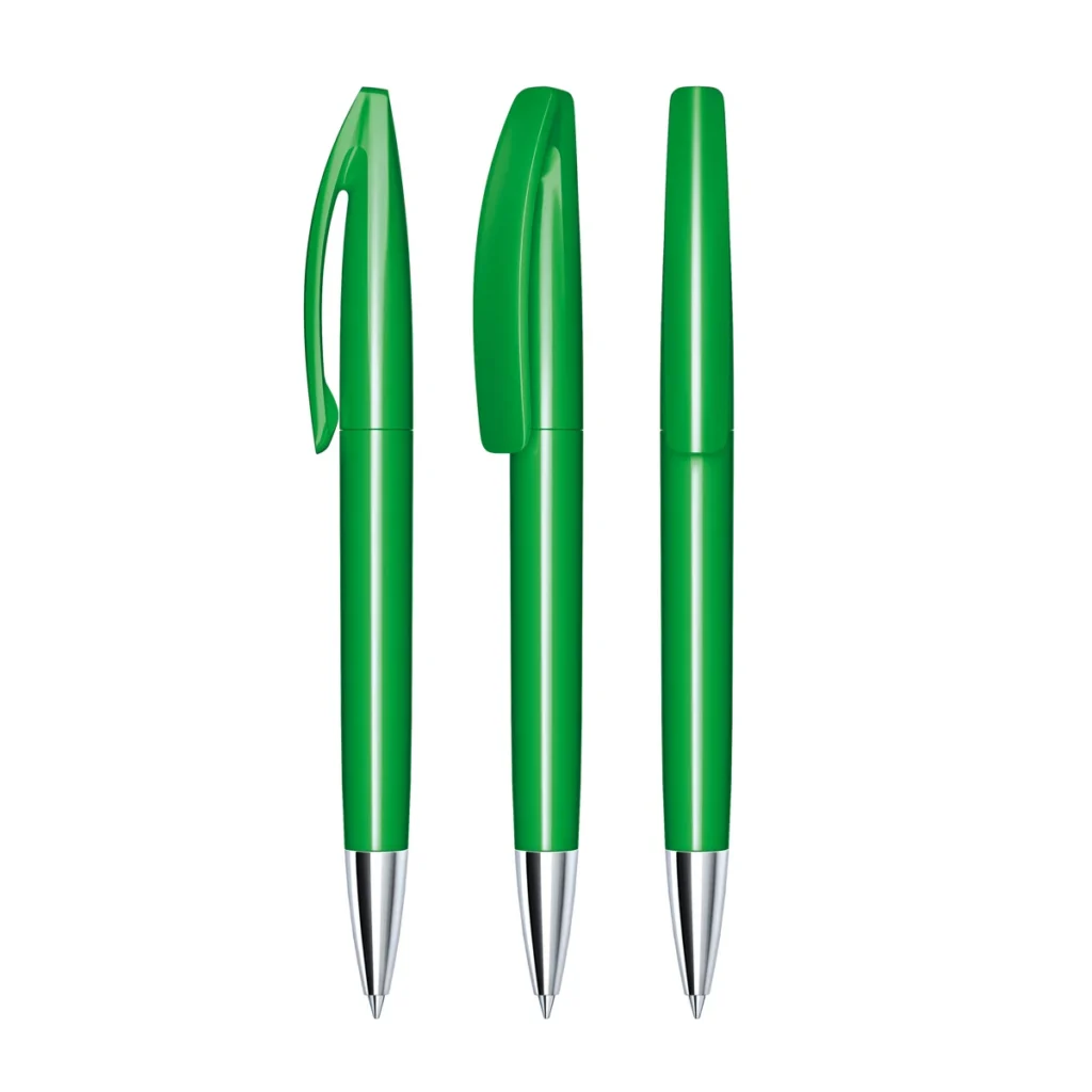 Senator Bridge Polished Plastic Ball Pen With Metal Tip in Vivid Green 347