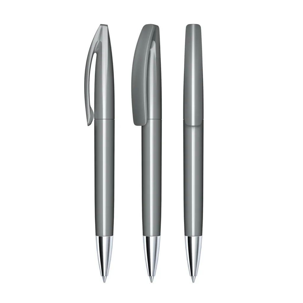 Senator Bridge Polished Plastic Ball Pen With Metal Tip in Cool Grey 9