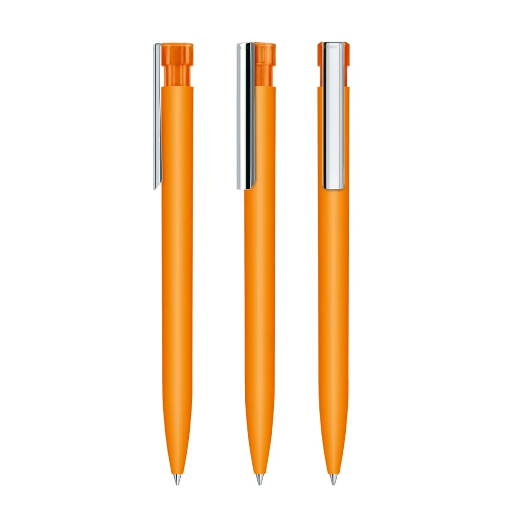 Senator Liberty Soft Touch Ball Pen With Metal Clip in Orange 151