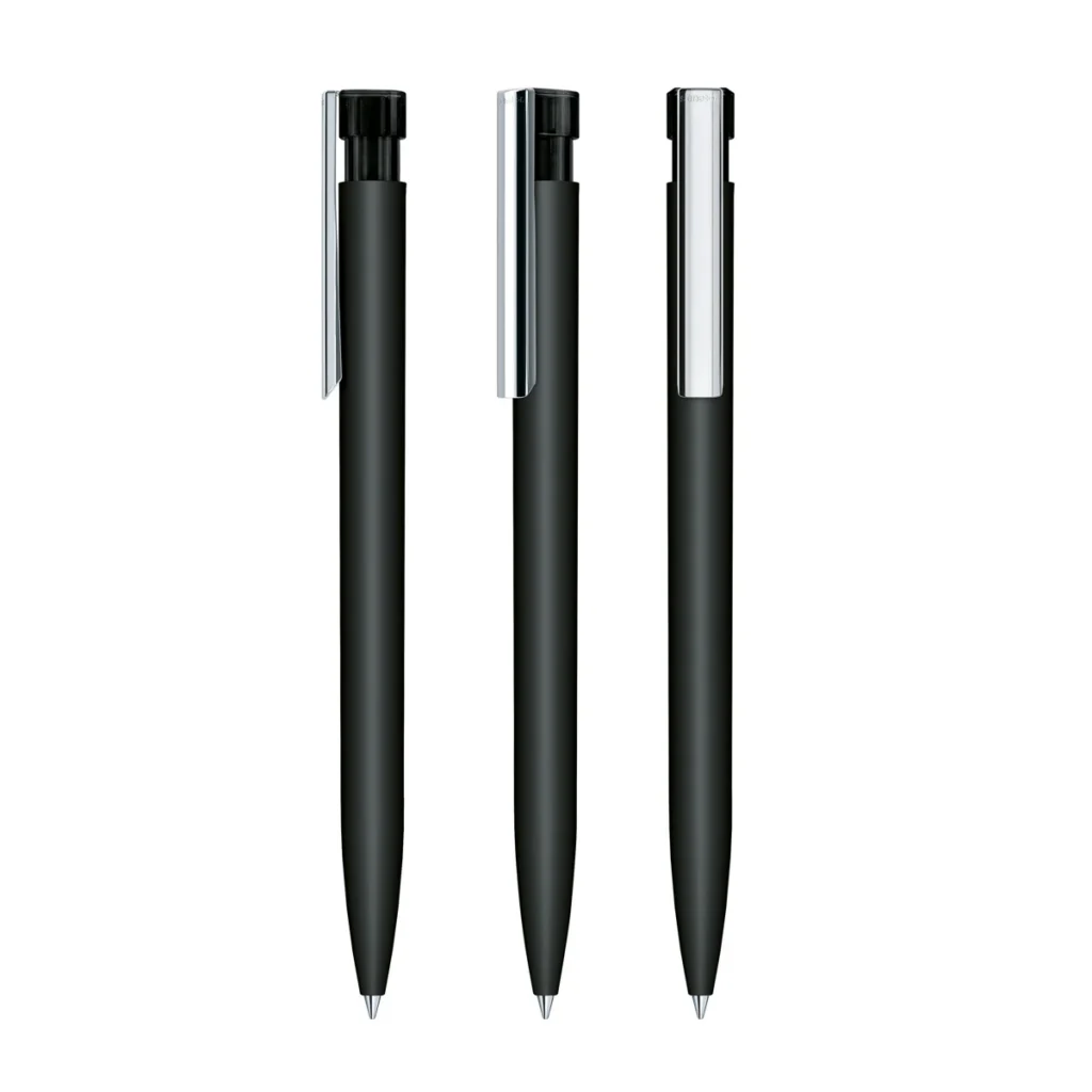 Senator Liberty Soft Touch Ball Pen With Metal Clip in Black