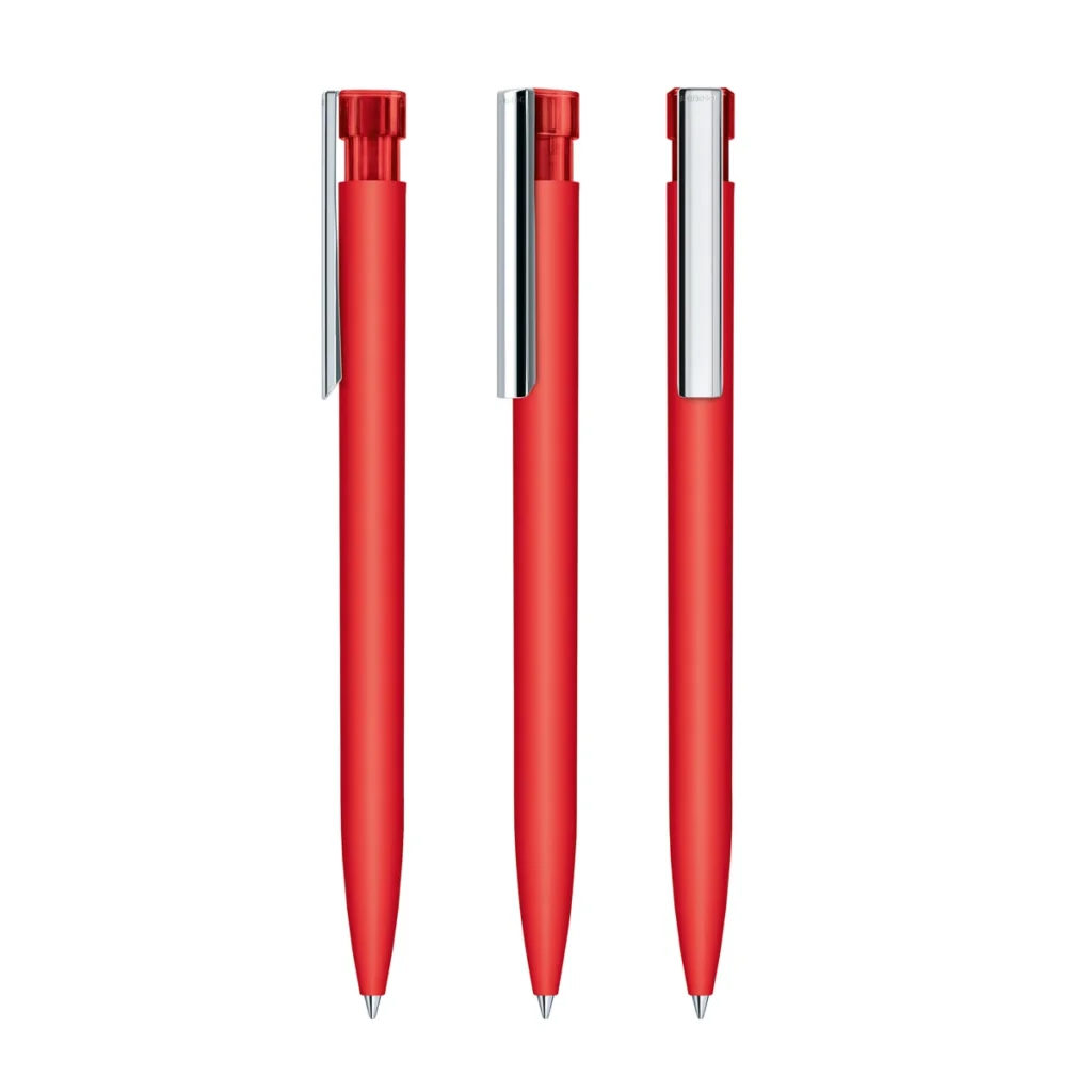 Senator Liberty Soft Touch Ball Pen With Metal Clip in Strawberry Red 186