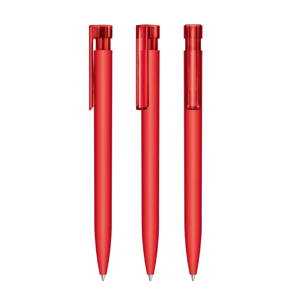 Senator Liberty Soft Touch Plastic Ballpen in Strawberry Red 186