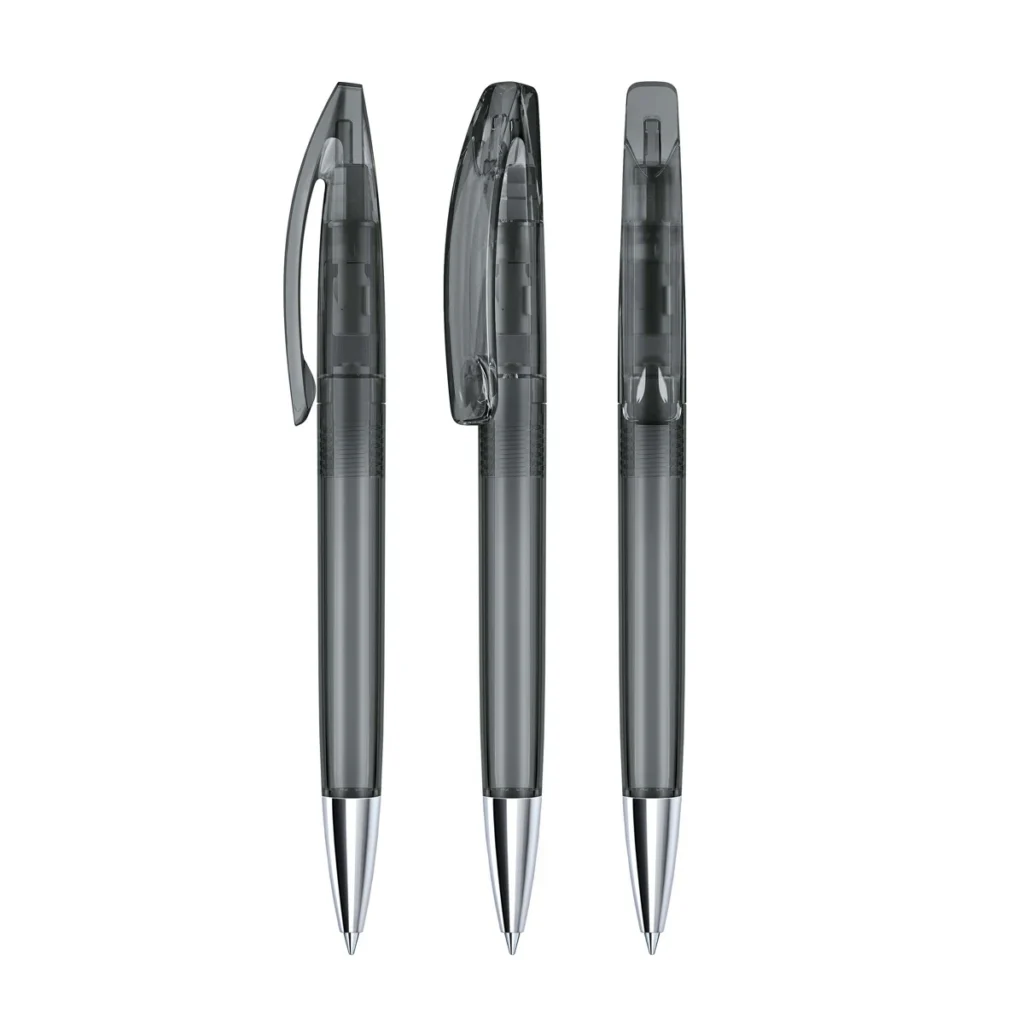 Senator Bridge Clear Plastic Ballpen with Metal Tip in Anthracite 445