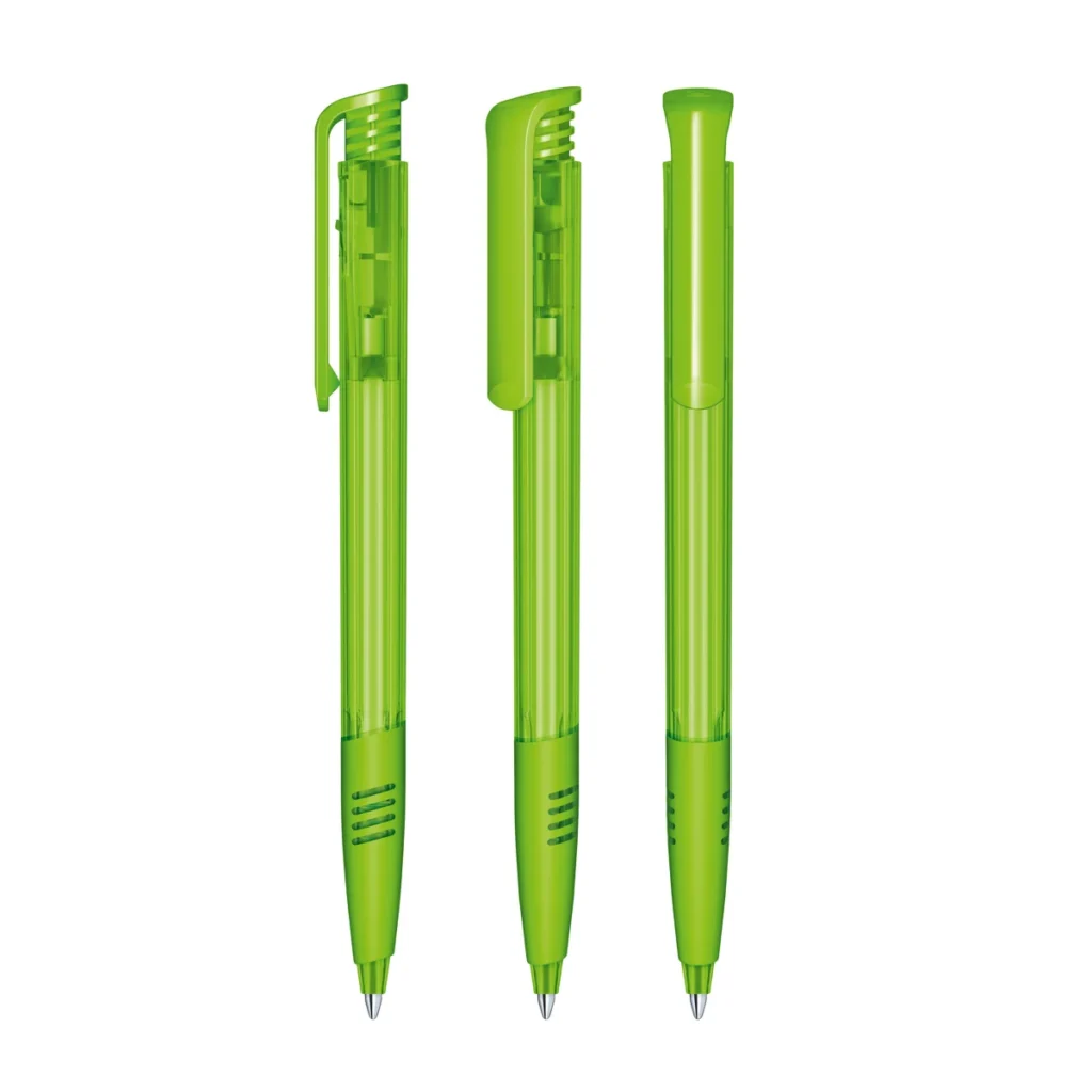 Senator Super Hit Clear Plastic Ballpen with Soft Grip in Light Green 376