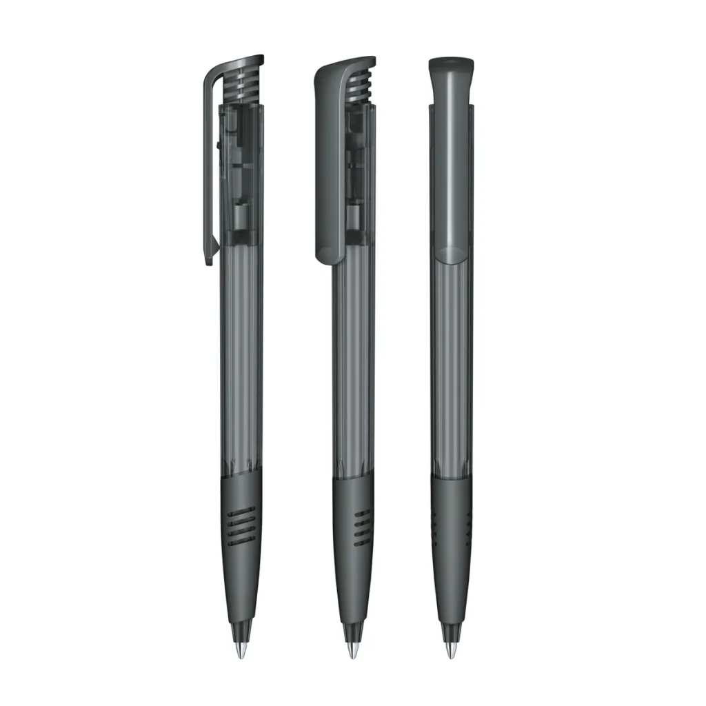 Senator Super Hit Clear Plastic Ballpen with Soft Grip in Anthracite 445