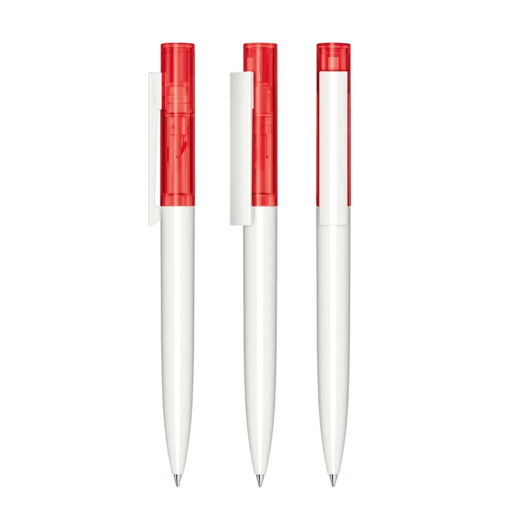senator Headliner Clear Basic Plastic Ballpen in Strawberry Red 186