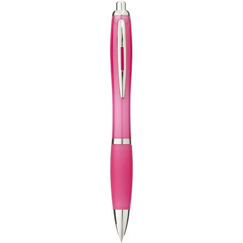 Nash ballpoint pen with coloured barrel and grip (black ink) in Pink