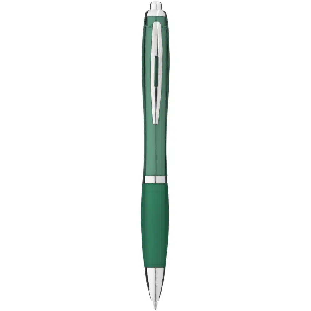 Nash ballpoint pen with coloured barrel and grip (black ink) in Green