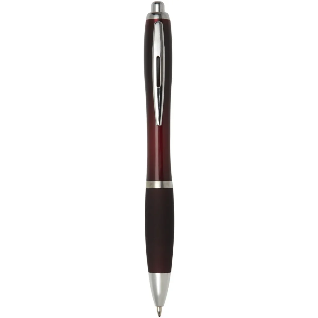 Nash ballpoint pen with coloured barrel and grip (black ink) in Merlot