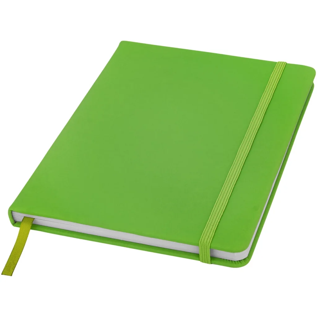 Spectrum A5 hard cover notebook in Lime green