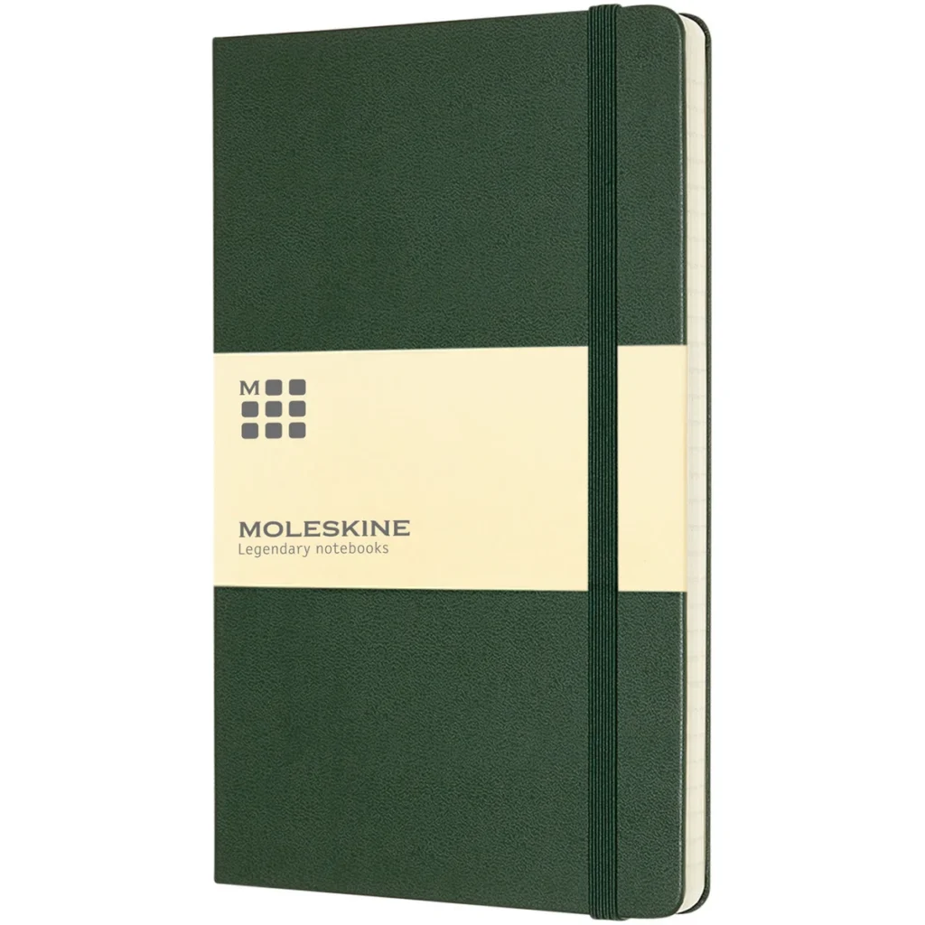 Moleskine Classic L hard cover notebook - ruled in Myrtle green