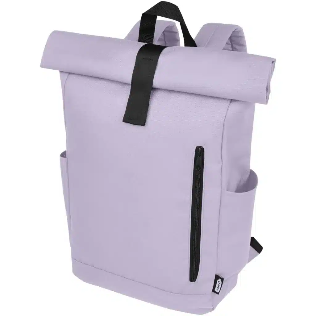 Byron 15.6" GRS RPET roll-top backpack 18L in Lilac