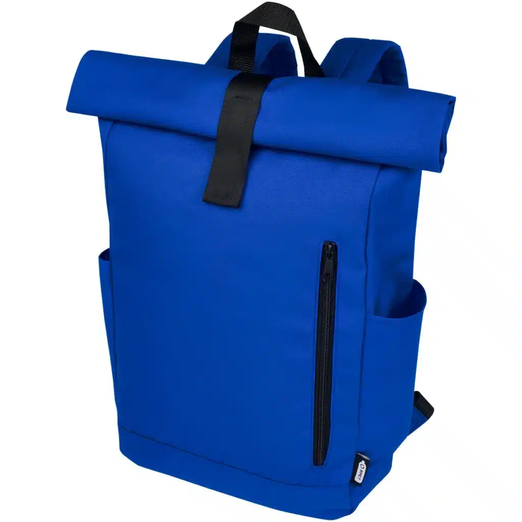 Byron 15.6" GRS RPET roll-top backpack 18L in Royal blue