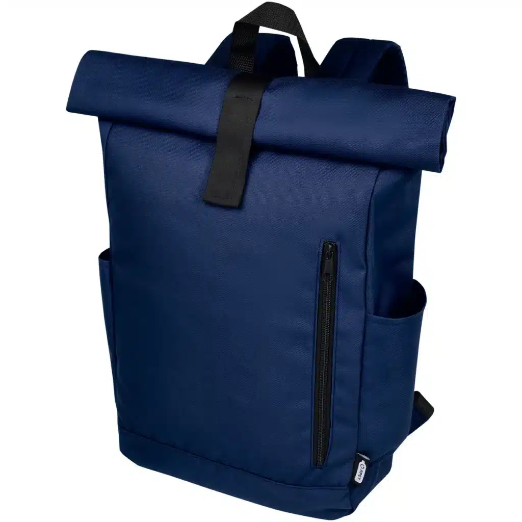 Byron 15.6" GRS RPET roll-top backpack 18L in Navy