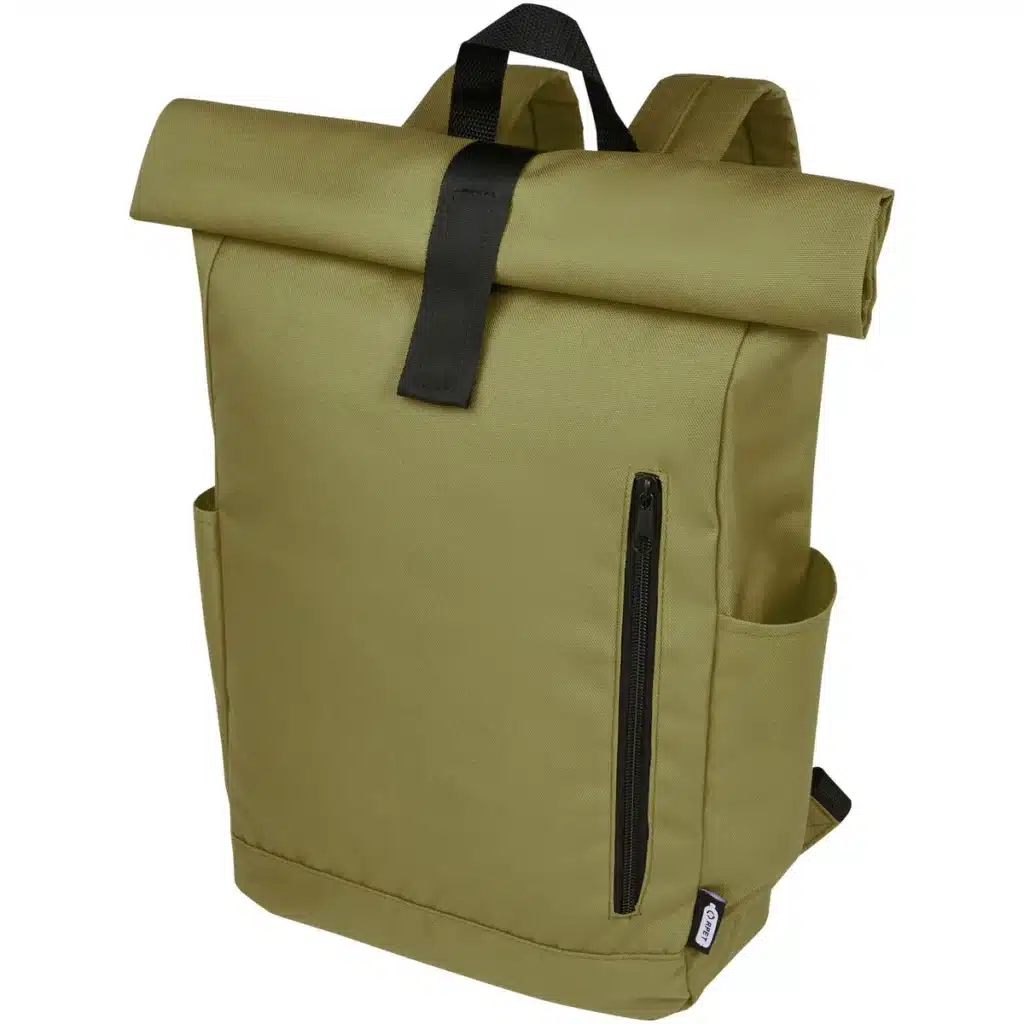 Byron 15.6" GRS RPET roll-top backpack 18L in Olive