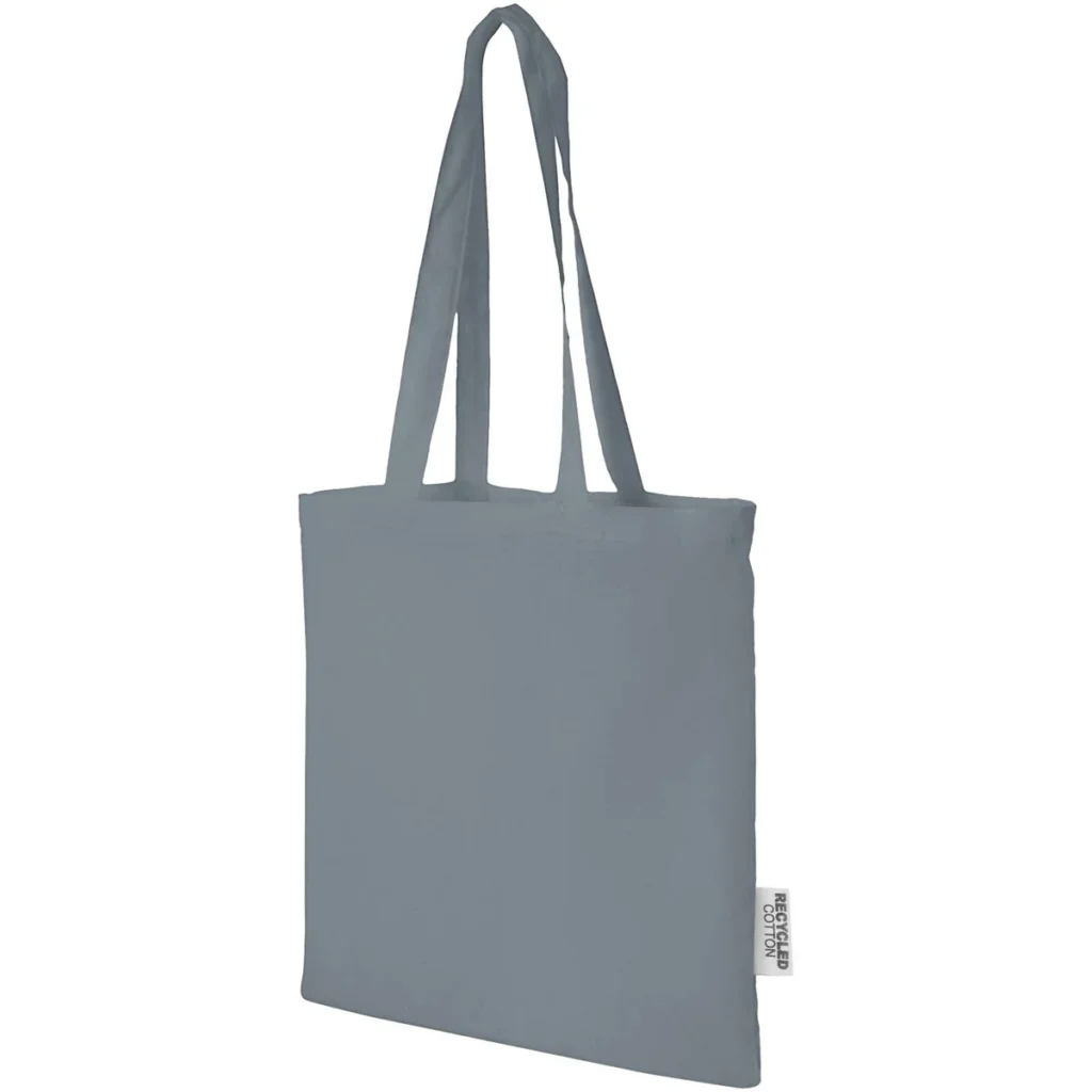 Madras 140 g/m2 GRS recycled cotton tote bag 7L in Grey