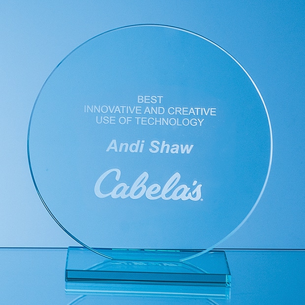 15cm x 10mm JADE GLASS CIRCLE AWARD