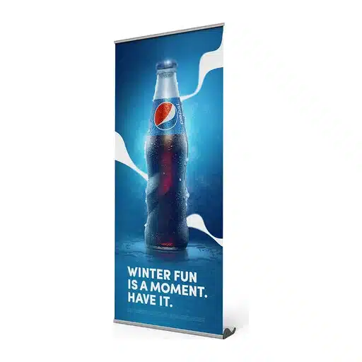 Wave Roller Banner – 2000mm, full unit, product detail