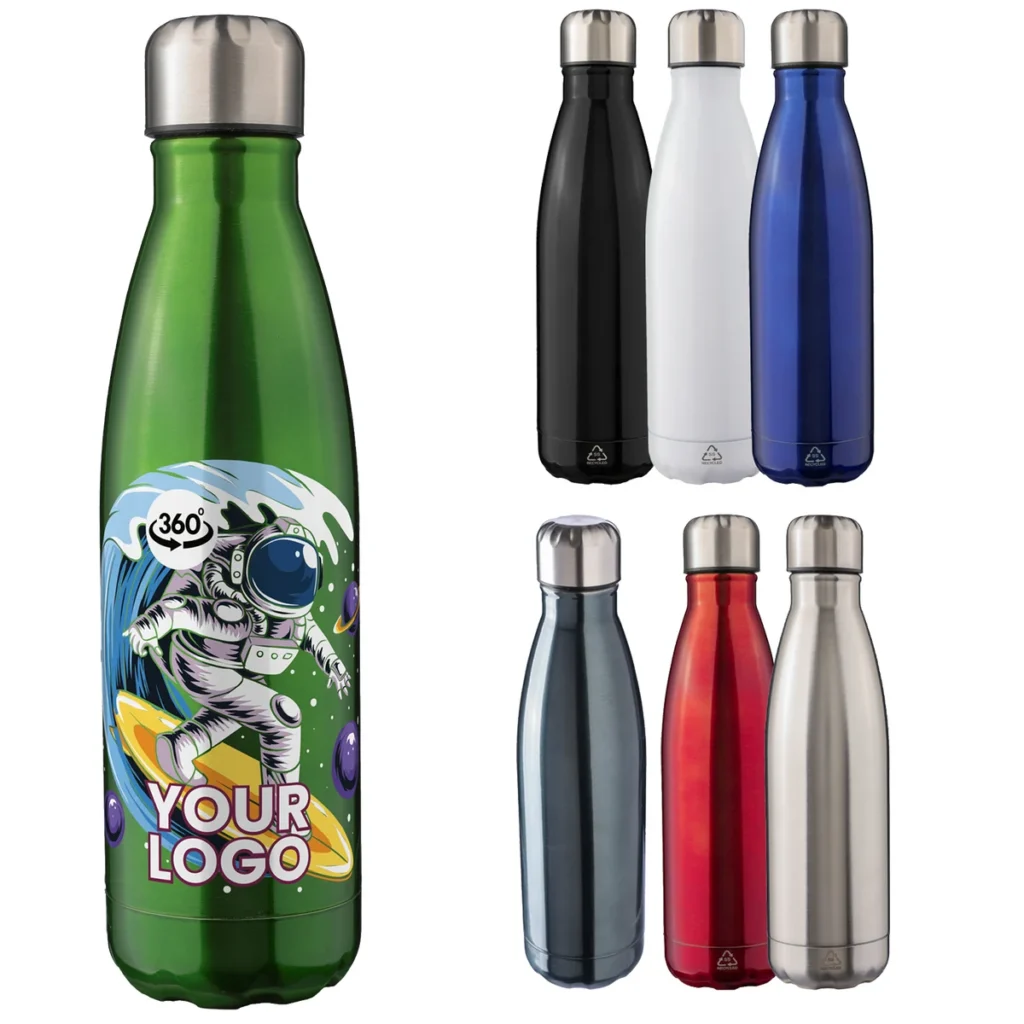 The Evia Recycled stainless steel double walled bottle (500ml)